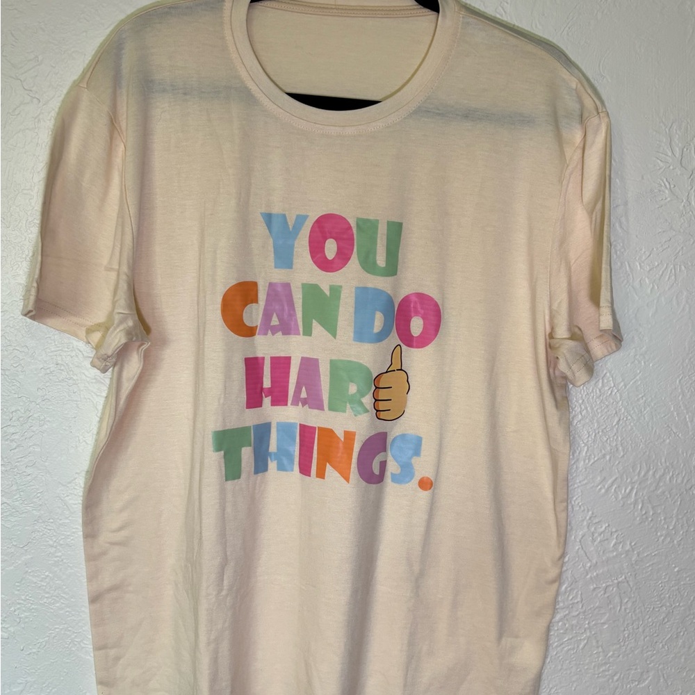 Graphic Tee "You Can Do Hard Things" - Pastel Letters